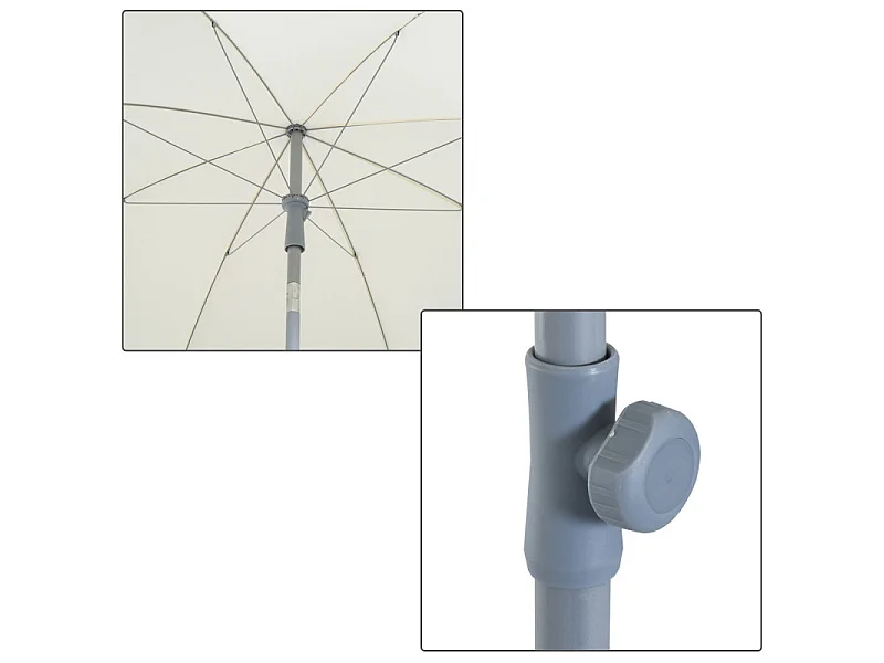 Parasol inclinable de plage SUNBE crème