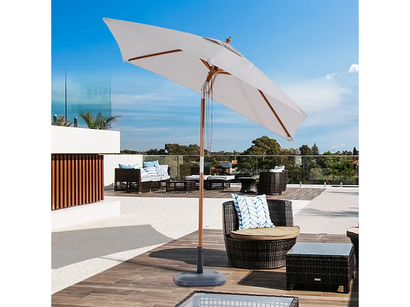 Parasol BAMBOU gris clair