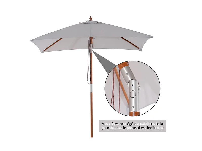 Parasol BAMBOU gris clair