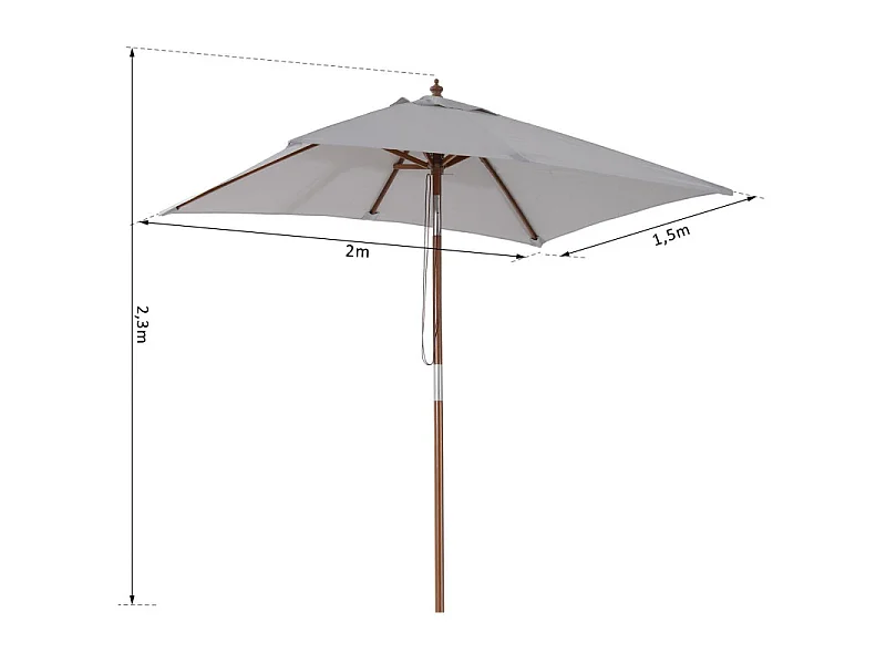 Parasol BAMBOU gris clair
