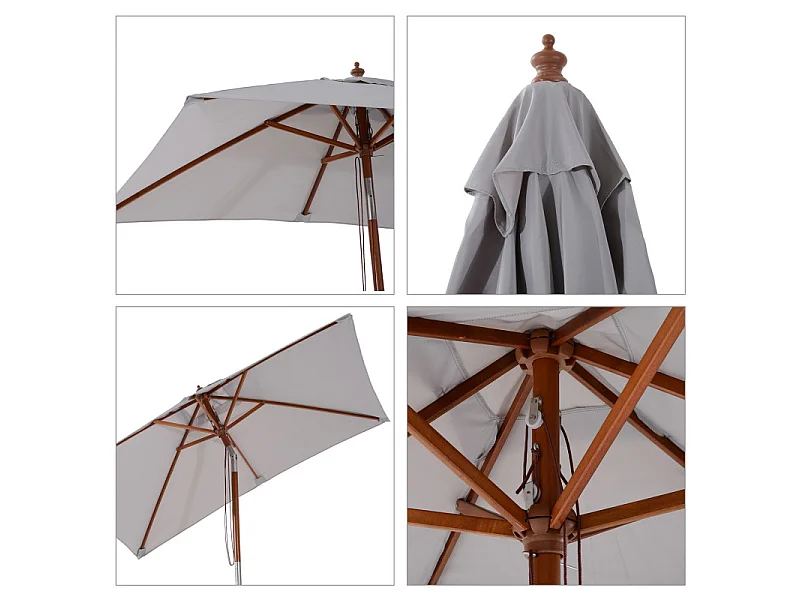 Parasol BAMBOU gris clair