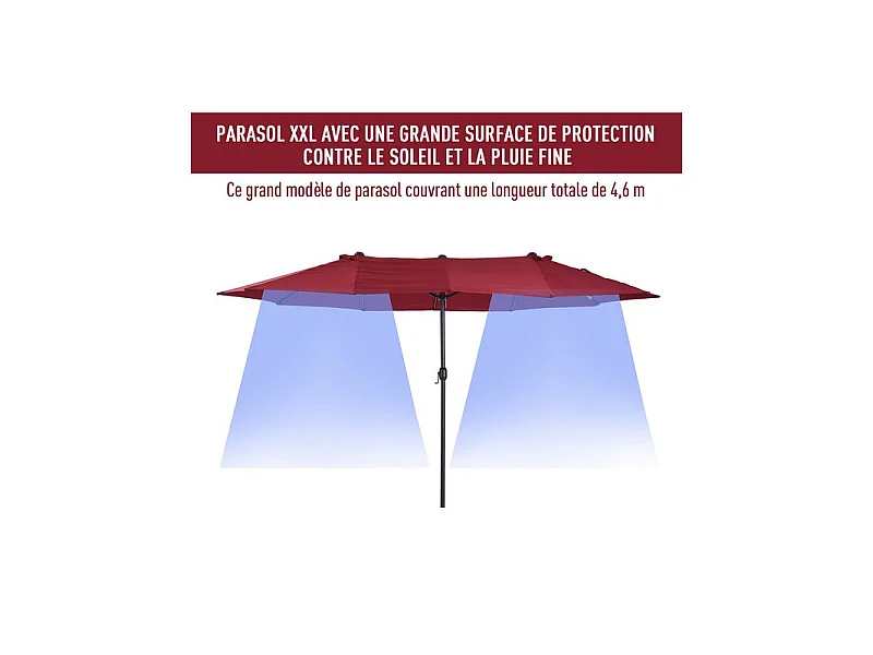 Grand parasol xxl KYOTO bordeaux