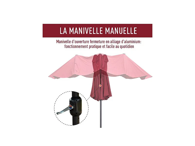 Grand parasol xxl KYOTO bordeaux