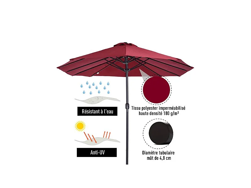 Grand parasol xxl KYOTO bordeaux