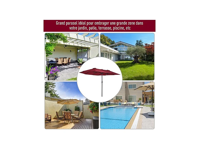 Grand parasol xxl KYOTO bordeaux