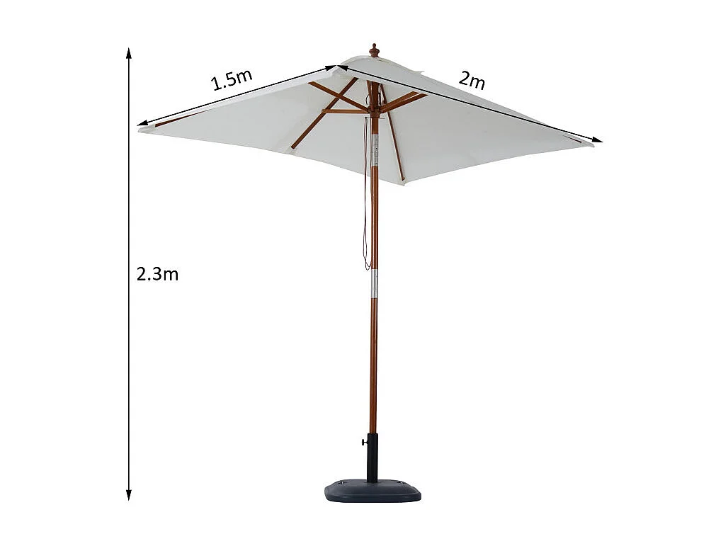 Parasol rectangulaire Evasion Crème