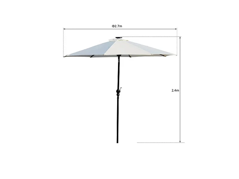 Parasol Octogonal Inclinable LATTE Crème à LED