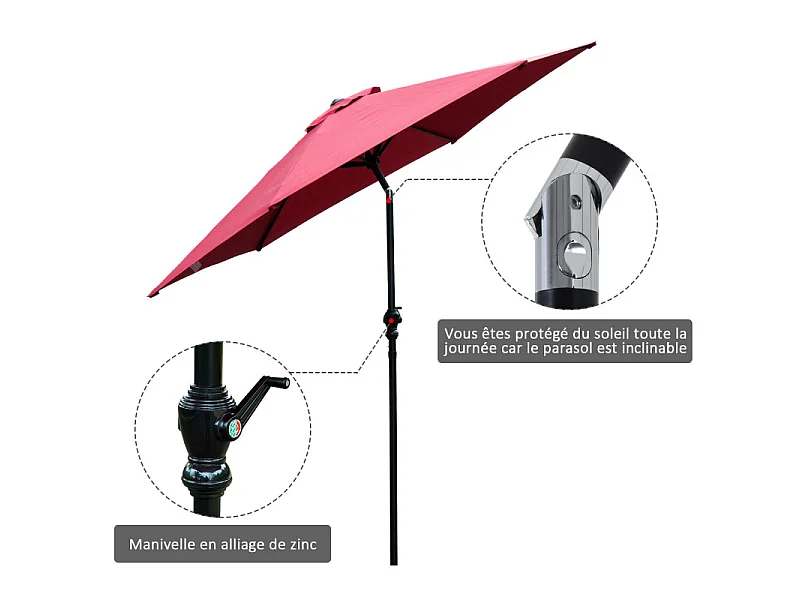 Parasol circulaire EVA Rouge