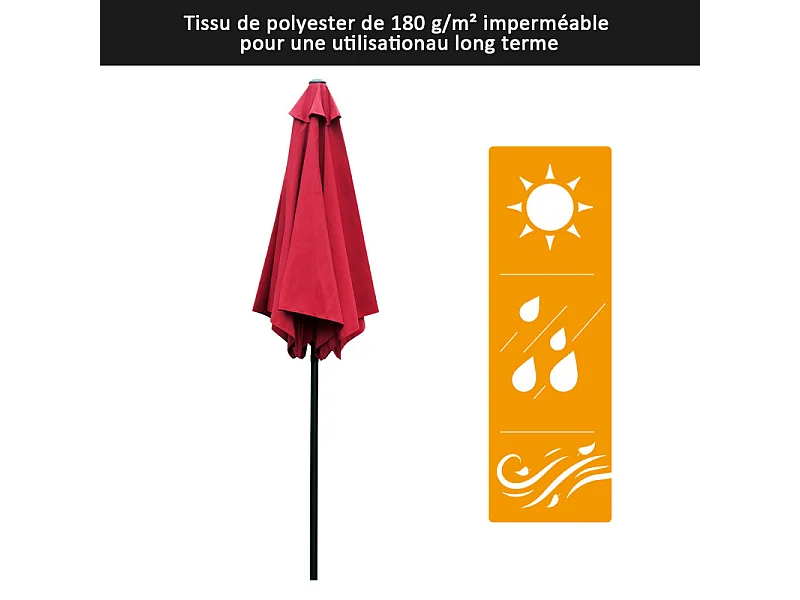 Parasol circulaire EVA Rouge