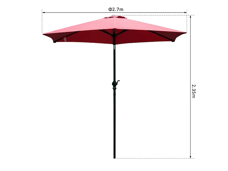 Parasol circulaire EVA Rouge
