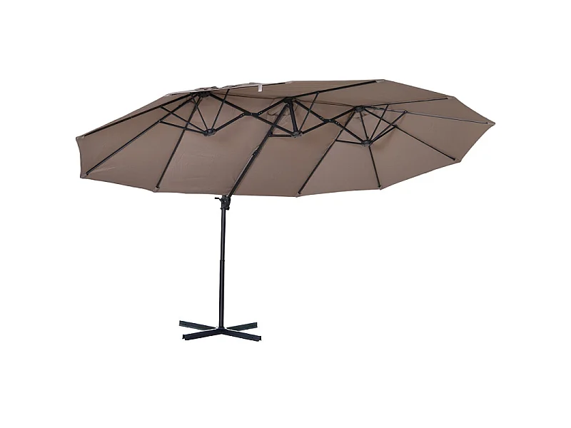 Parasol déporté grande taille OLGA marron