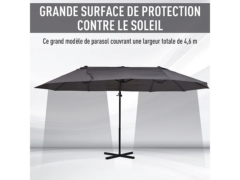 Parasol déporté XXL XANADU gris
