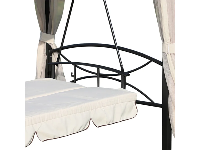 Balancelle de Jardin Convertible 3 Places Double Toit – MOSKY