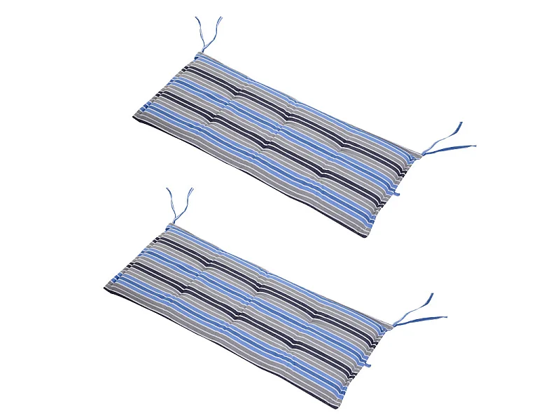 Lot de 2 coussins de banc MIA bleus et gris