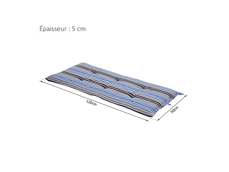 Lot de 2 coussins de banc MIA bleus et gris