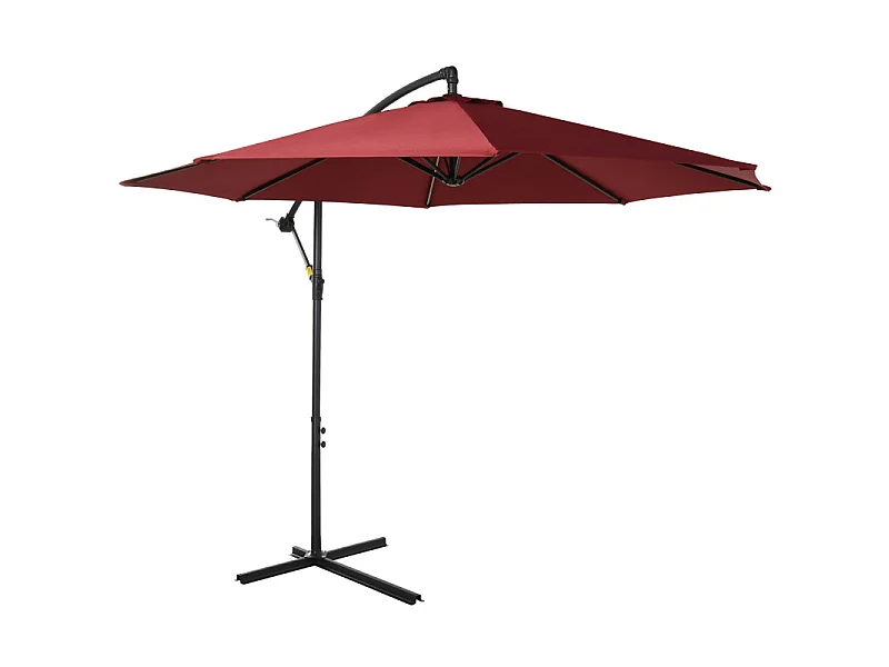 Parasol déporté octogonal 3m CARMEN bordeaux et noir