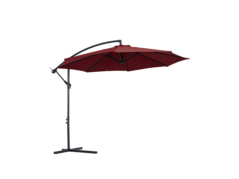 Parasol déporté octogonal 3m CARMEN bordeaux et noir