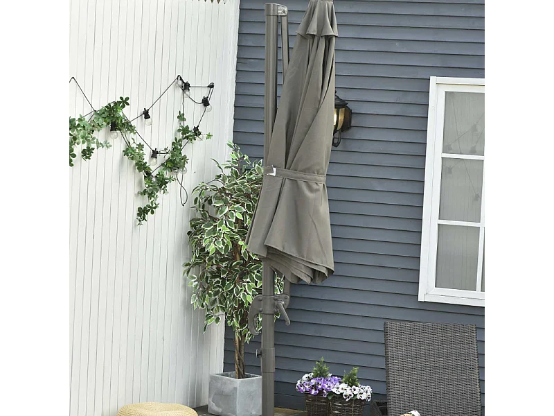 Parasol déporté et orientable SPHYNX de couleur grise