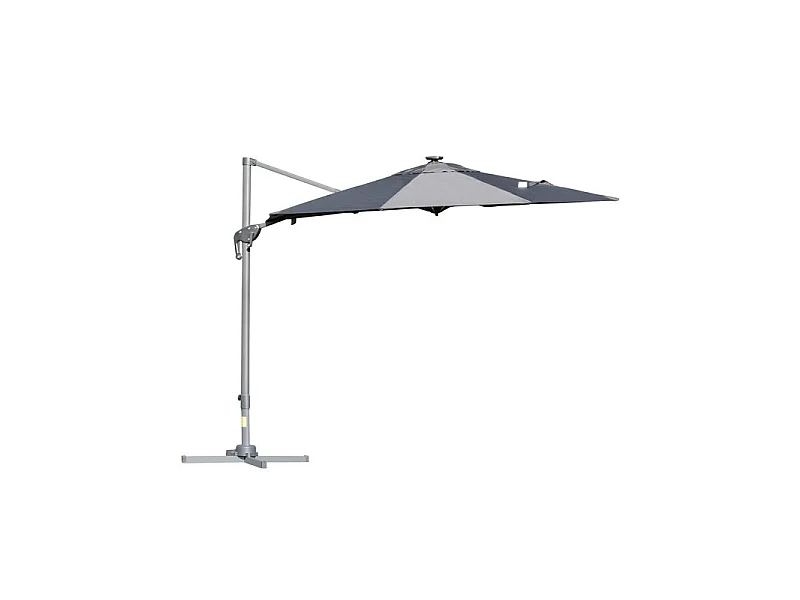 Parasol LED déporté SHADEE gris