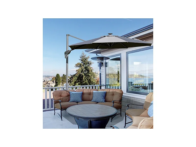 Parasol LED déporté SHADEE gris