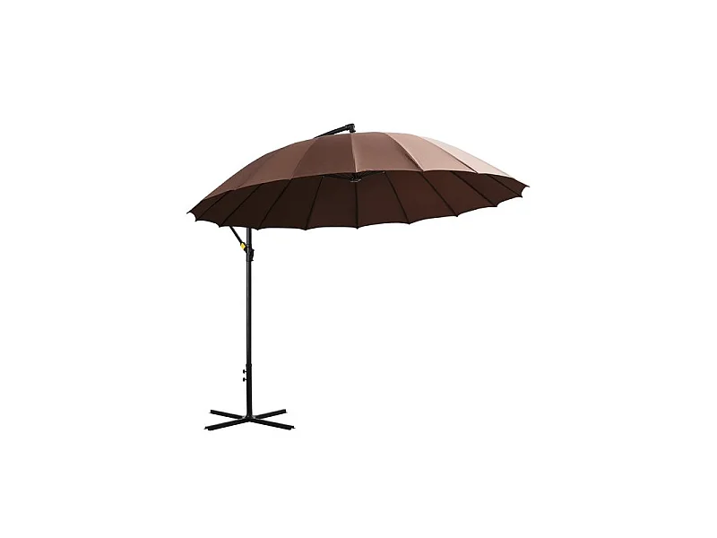 Grand parasol déporté rond CABOURG Chocolat