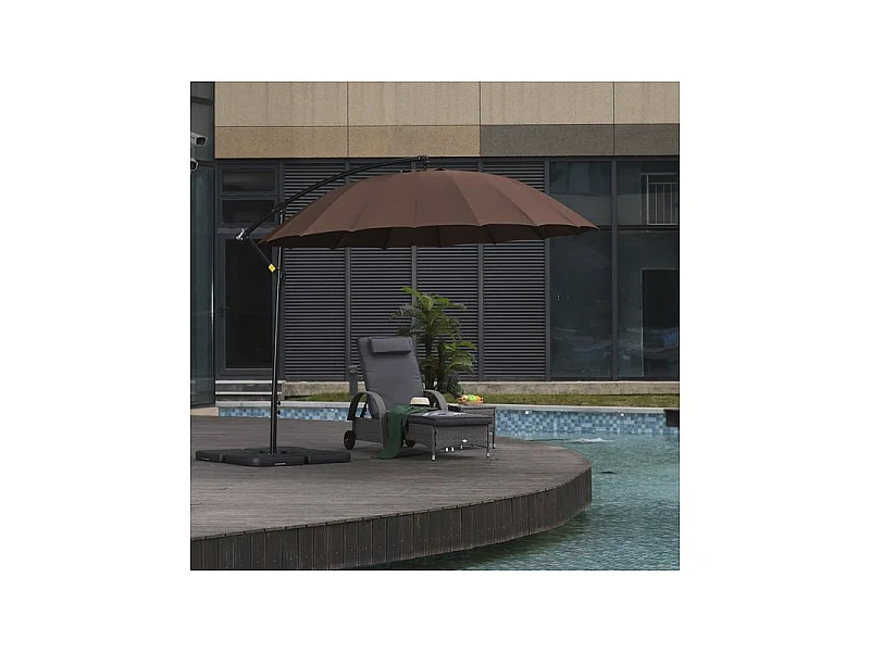 Grand parasol déporté rond CABOURG Chocolat