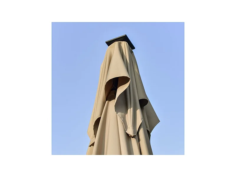 Parasol déporté carré EGYPTE à LED Beige