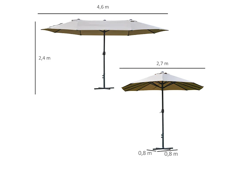 Grand parasol XXL 4,60 m ANTONIO Café Latte