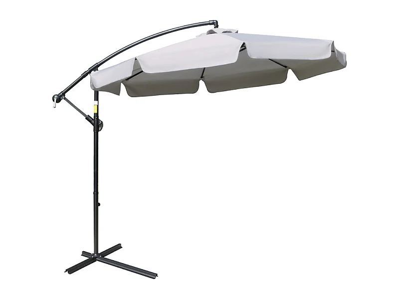 Parasol déporté octogonal inclinable KARINA gris