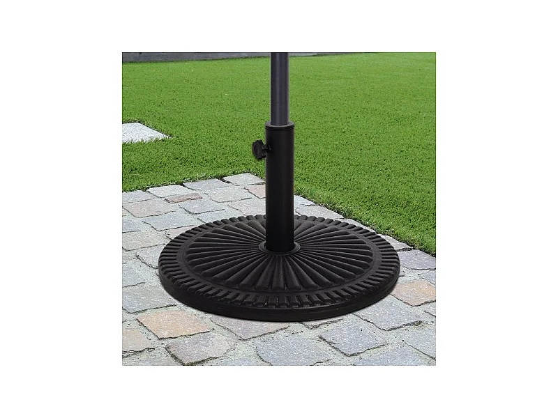 Pied de parasol rond motif rosace RIO noir