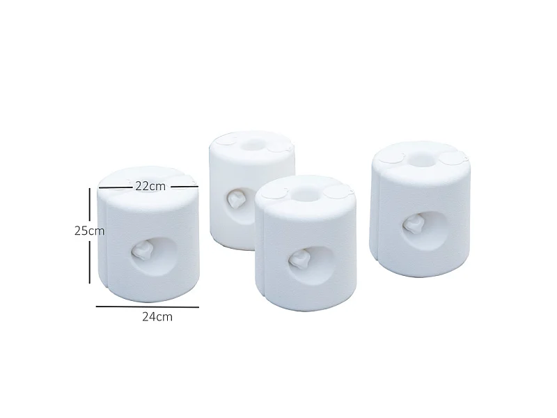 4 poids de lestage cylindriques pour tonnelle ILAN blancs