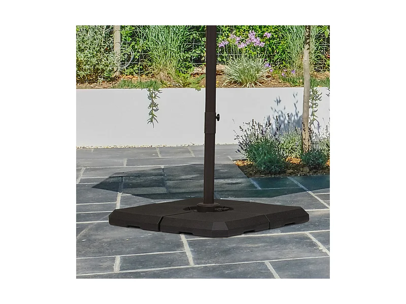 4 dalles de lestage pied de parasol NICOLE noirs