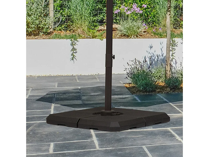 4 dalles de lestage pied de parasol NICOLE noirs