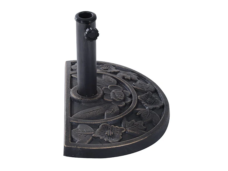 Pied de parasol demi-cercle résine imitation fonte bronze