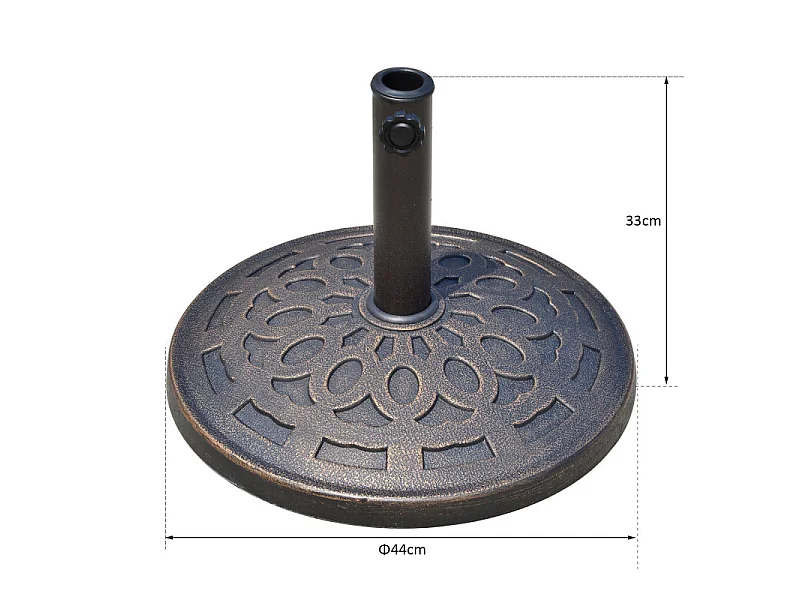 Pied de parasol rond Empire State Building bronze et noir