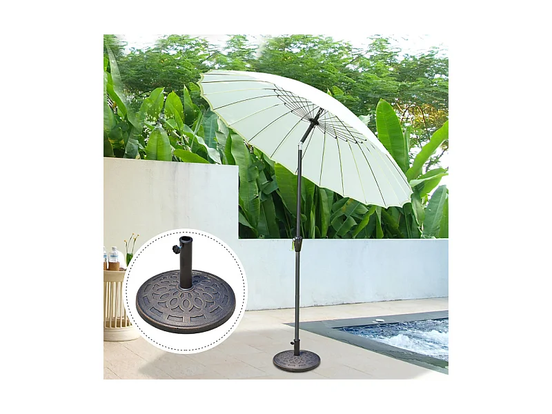 Pied de parasol rond Empire State Building bronze et noir