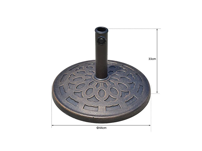 Pied de parasol rond Empire State Building bronze et noir