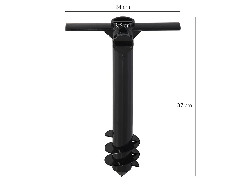 Pied de parasol à planter VERA noir