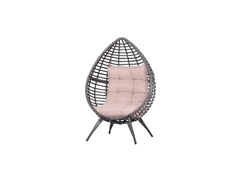 Fauteuil design chocolat nid douillet coussin beige