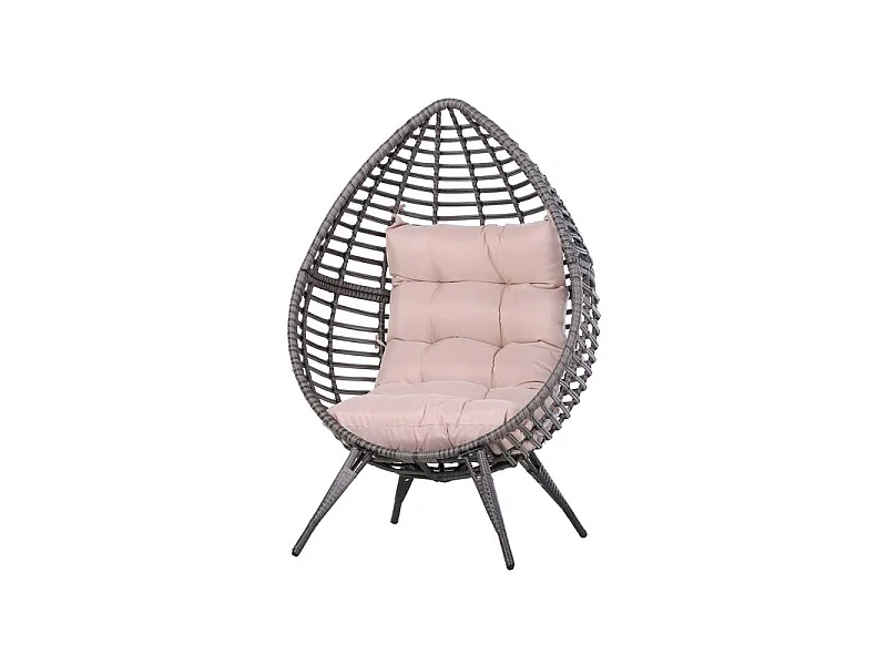 Fauteuil design chocolat nid douillet coussin beige