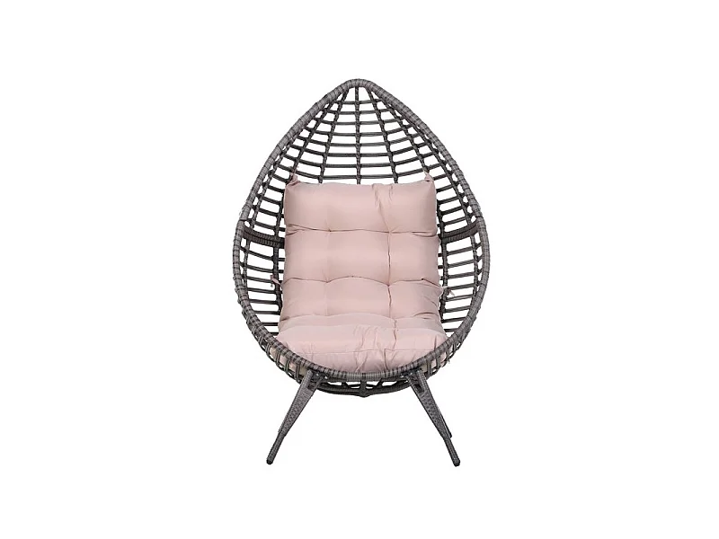 Fauteuil design chocolat nid douillet coussin beige