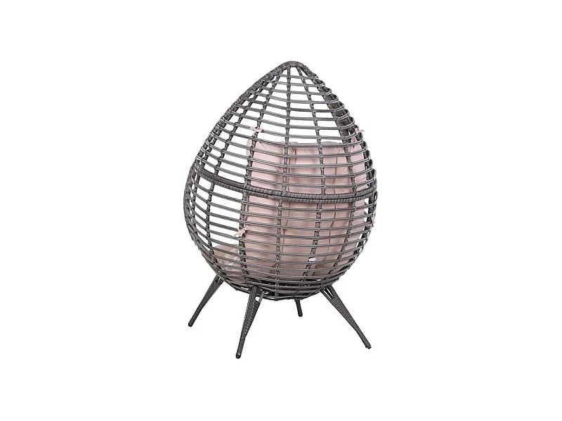 Fauteuil design chocolat nid douillet coussin beige