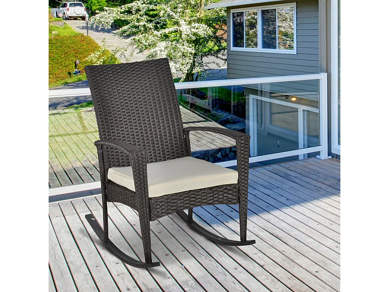 Fauteuil à bascule MITCH chocolat