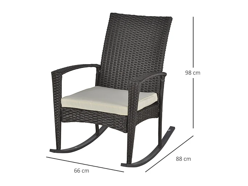 Fauteuil à bascule MITCH chocolat