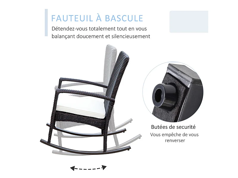 Fauteuil à bascule MITCH chocolat