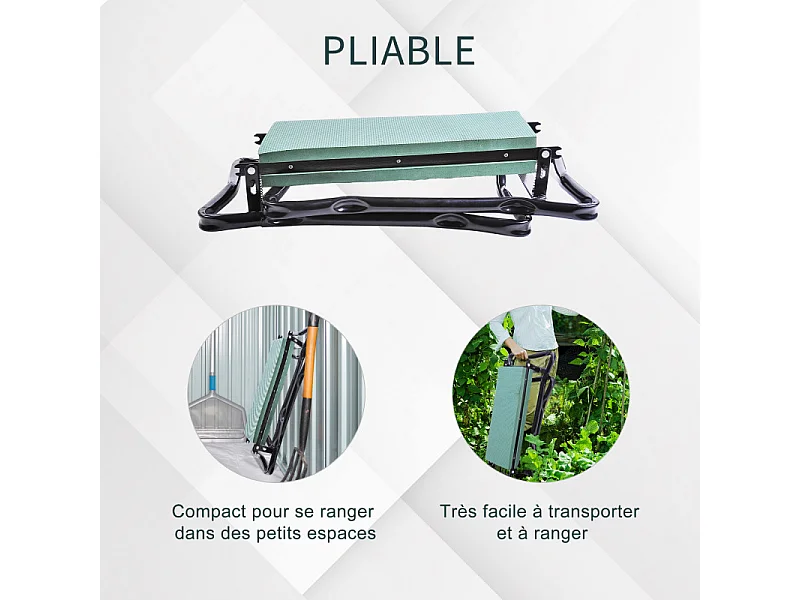 Tabouret de jardin 2 en 1 NICO noir et vert