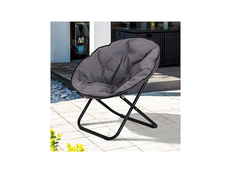 Fauteuil lune pliable TINA gris