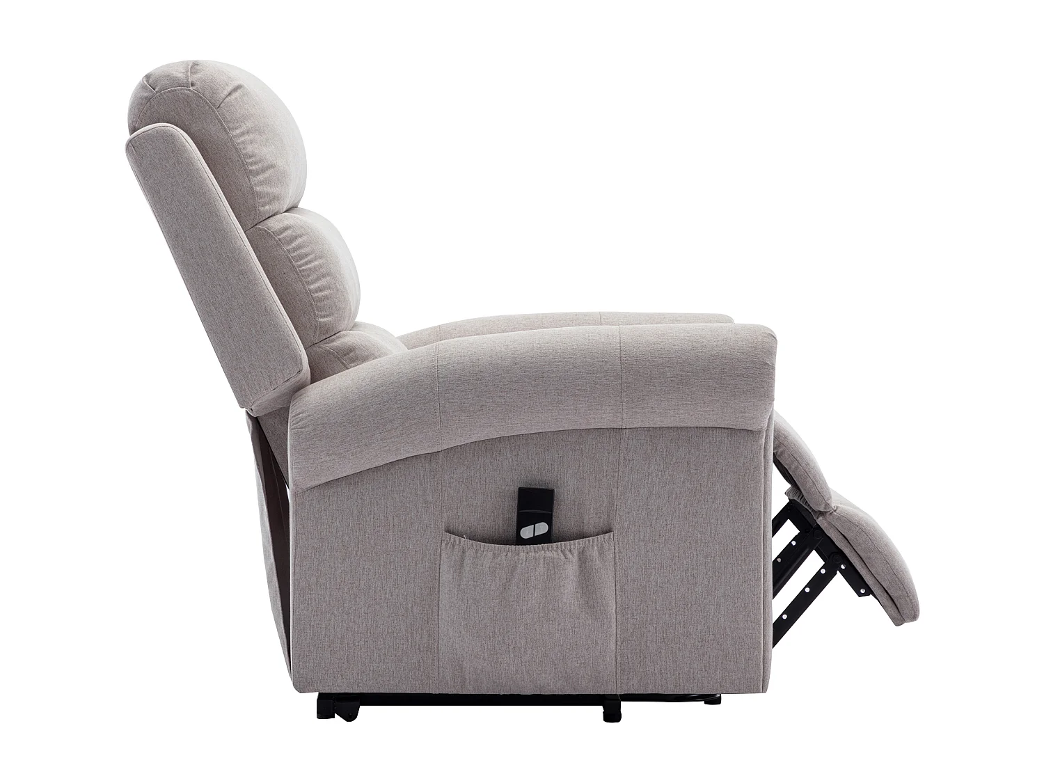 Massagesessel mit elektrischer Aufstehhilfe - Stoff - Beige - LOVARI