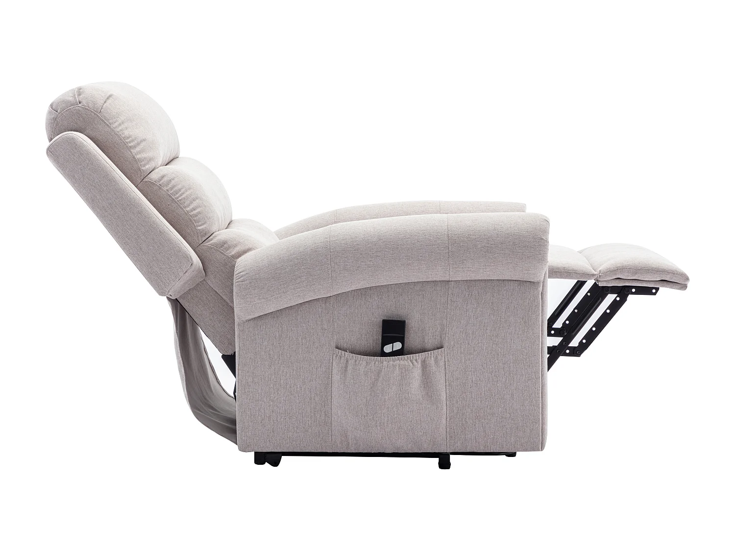 Massagesessel mit elektrischer Aufstehhilfe - Stoff - Beige - LOVARI