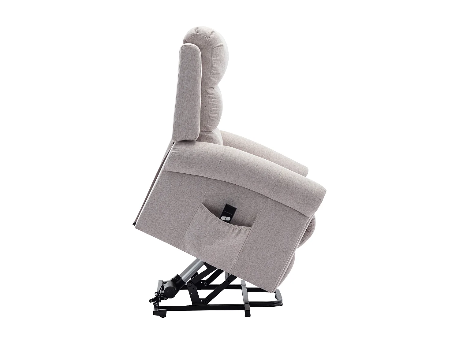 Massagesessel mit elektrischer Aufstehhilfe - Stoff - Beige - LOVARI